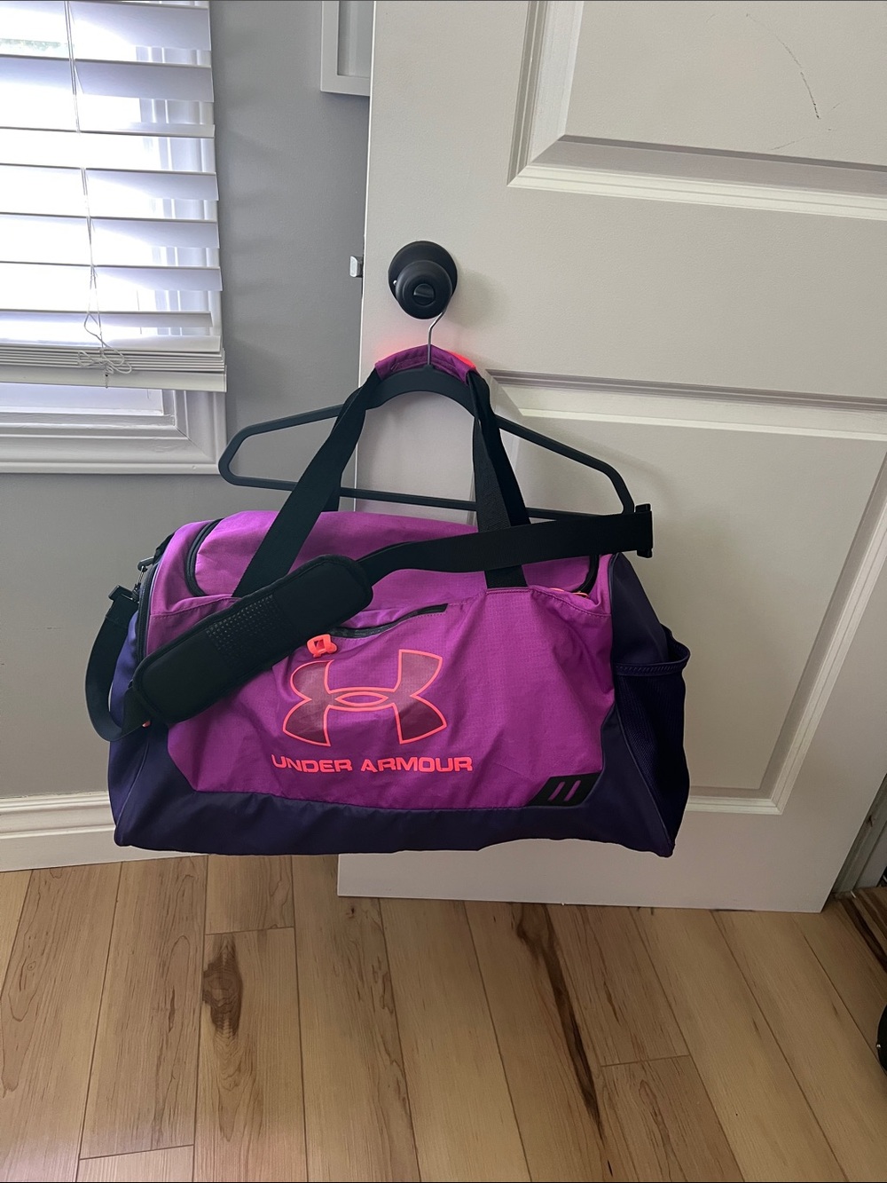 Under Armour Purple Backpack with Coral Logo Accent
